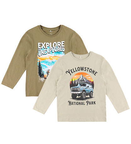 Name It Bluse - 2-pak - NkmVoto - Mermaid/Island Fossil/Yellow S