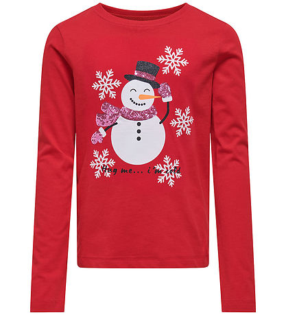 Kids Only Bluse - KogXmas - Salsa/Snowman