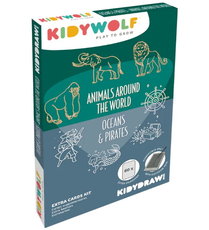 Kidywolf Refill Tegnemotiver - 60 motiver - Animals of The World