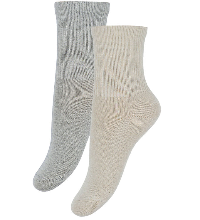 Minymo Strømper - 2-pak - Light Grey Melange