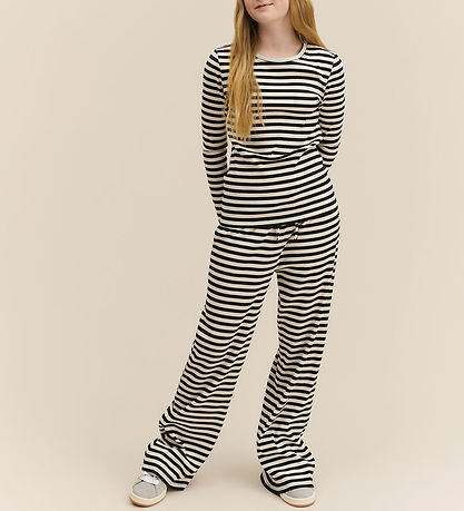 Rosemunde Trousers - Black White Stripe