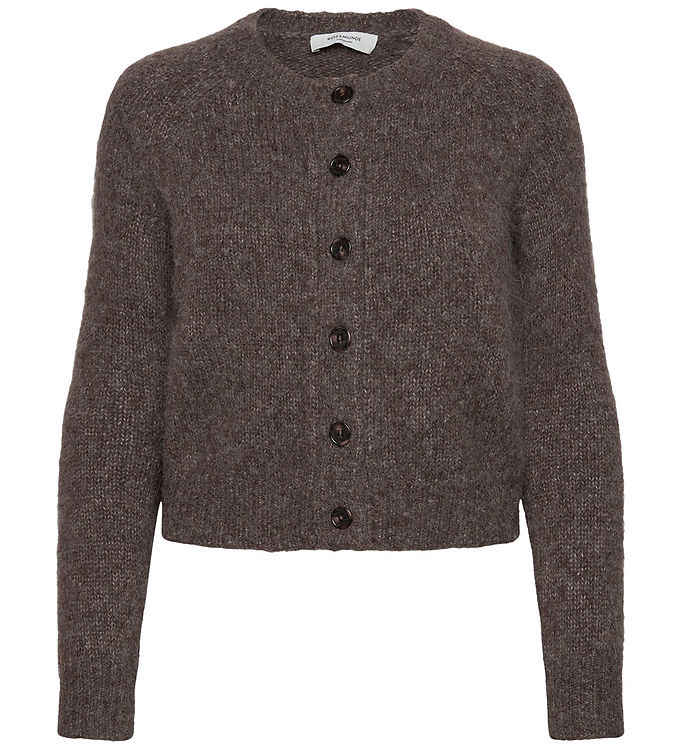 Rosemunde Cardigan - Strik - Uld - Brown Grey Melange
