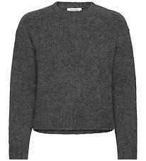 Rosemunde Bluse - Strik - Uld - Medium Grey Melange Rosemunde Bluse - Strik - Uld - Medium Grey Melange