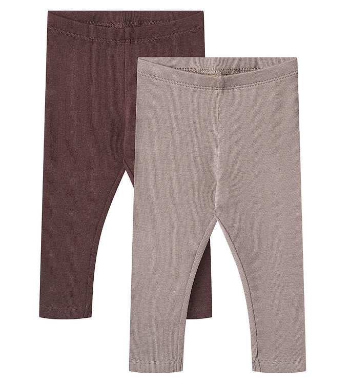 Wheat Leggings - 2-pak - Rib - Bomuld/Modal - Maddy - Purple Fud