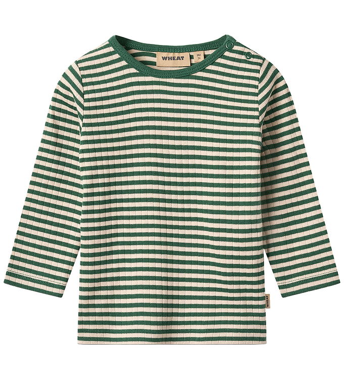 Wheat Bluse - Rib - Stig - Green Stripe