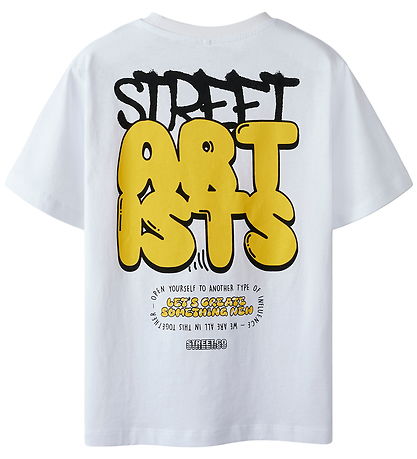 Name It T-shirt - NkmKillian - Bright White/Street Art