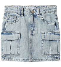 Name It Nederdel - NkfMillie - Cargo - Light Blue Bleached Denim
