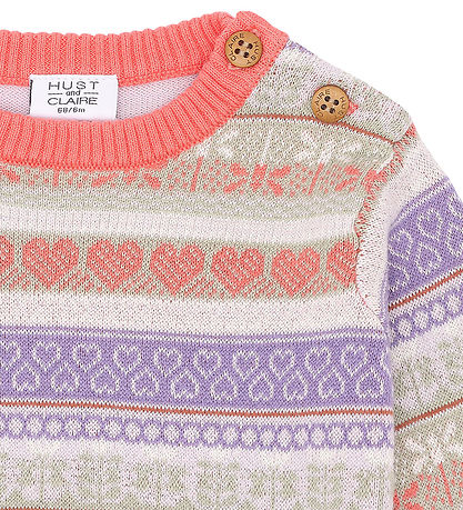 Hust and Claire Blouse - Knitted - Puzzle - Wild Coral