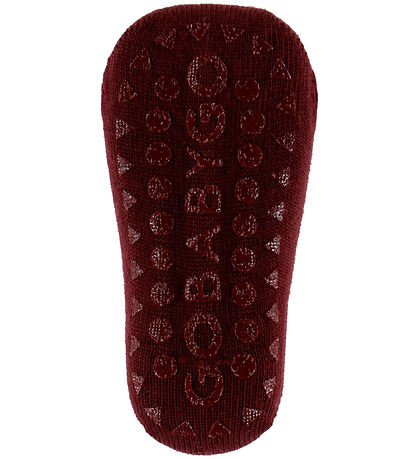 GoBabyGo Strømper - Non-Slip Socks - merino Wool - Wine Red