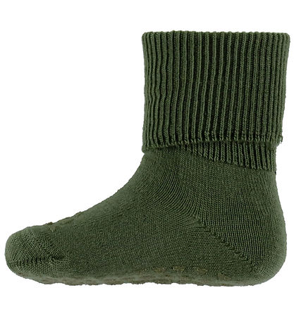 GoBabyGo Strømper - Non-Slip socks - Merino wool - Olivine