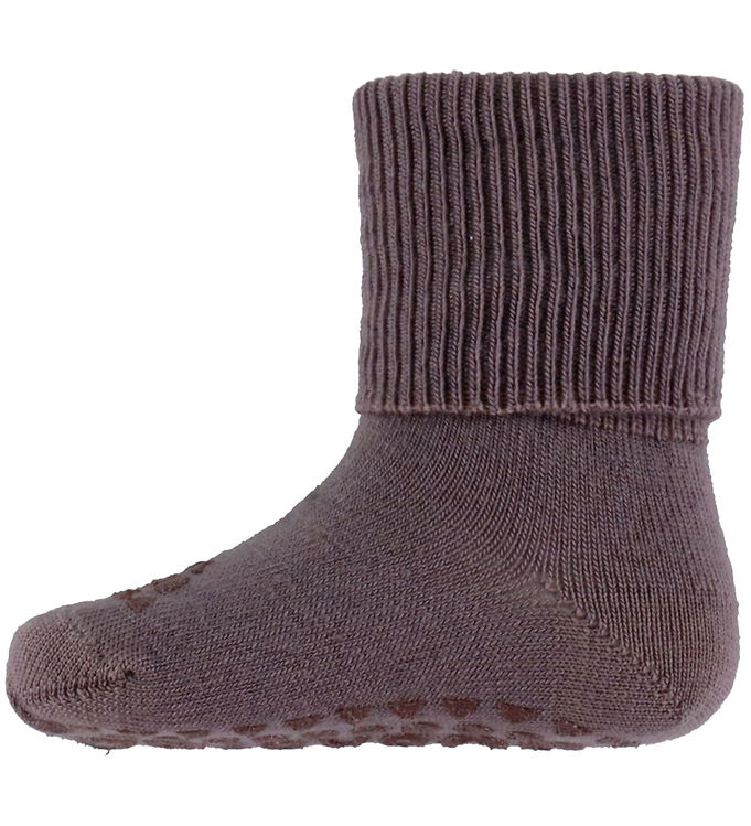 GoBabyGo Skridsikre Strømper - Uld - Dark Purple Dove