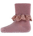 GoBabyGo Skridsikre Strømper - Uld - Woodrose m. Blonde
