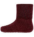 GoBabyGo Strømper - Non-Slip - Wine Red m. Glitter