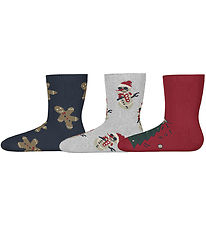 Name It Socks - 3-Pack - NmnriChristmas - Navy Blazer/Grey Flour