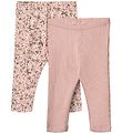 Wheat Leggings - 2-pak - Jules - Rose Powder Flowers Wheat Leggings - 2-pak - Jules - Rose Powder Flowers