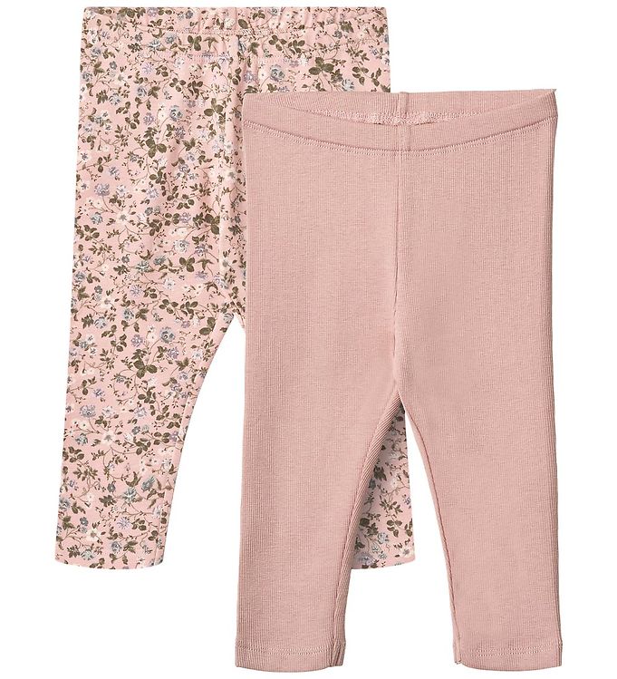 Wheat Leggings - 2-pak - Jules - Rose Powder Flowers