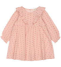Petit Piao Kjole - Pink Heart m. Flæser