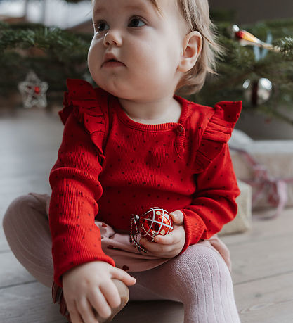 Petit Piao Body l/æ - Rib - Modal - Frill - Jet Red/Biking Red Petit Piao Body l/æ - Rib - Modal - Frill - Jet Red/Biking Red