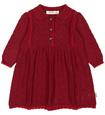 Petit Piao Kjole - Hulmønster - Strik - PPDaimi - Biking Red