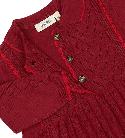 Petit Piao Kjole - Hulmønster - Strik - PPDaimi - Biking Red