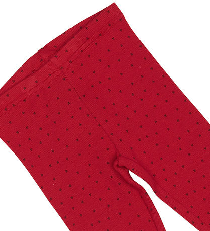 Petit Piao Leggings - Rib - Modal - Jet Red/Biking Red