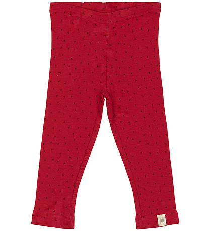 Petit Piao Leggings - Rib - Modal - Jet Red/Biking Red