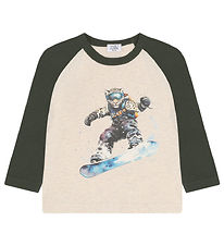 Hust and Claire Bluse HCAntin - Wheat Melange/Mørkegrøn m. Leopa Hust and Claire Bluse HCAntin - Wheat Melange/Mørkegrøn m. Leopa