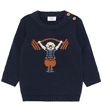 Hust and Claire Bluse - Strik - HCPilou - More Navy m. Vægtløfte