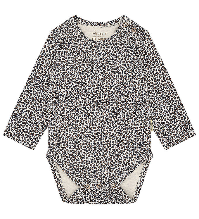 Hust and Claire Body l/æ - HCBri - Wheat Melange m. Leopardprint