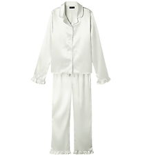 LMTD Pyjamas Set - Satin - NlfNightys - White Alyssum