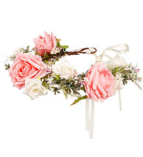 Souza Udklædning - Hårbøjle m. Blomster- Eefke - Rosa/Hvid
