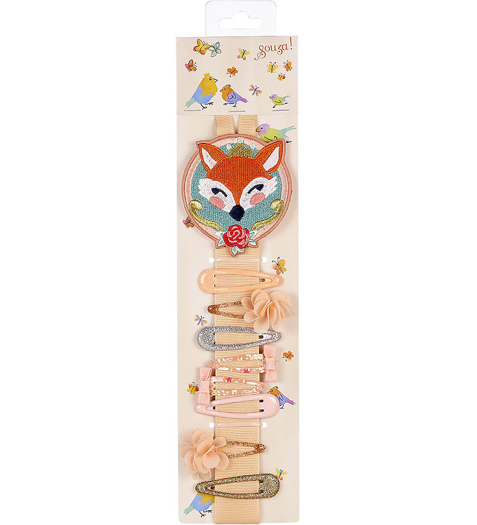 Souza Hårspænder m. Ophæng - 8-pak - Ræv