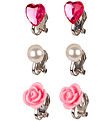 Souza Øreklips - 3 Par - Rosa