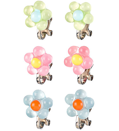 Souza Øreklips - 3 Par - Blomster