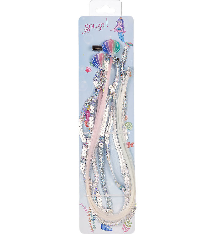 Souza Udklædning - Havfrue-hårklemmer m. Hår - Jody - 2 Stk.