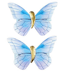 Souza Hårklemmer - 2-pak - Blå Sommerfugle 