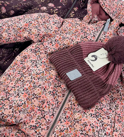 Minymo Vinterjakke - AOP - Peach Whip