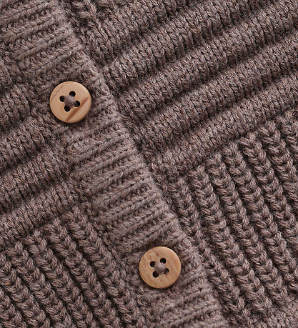Minymo Cardigan - Strik - Dark Brown Melange