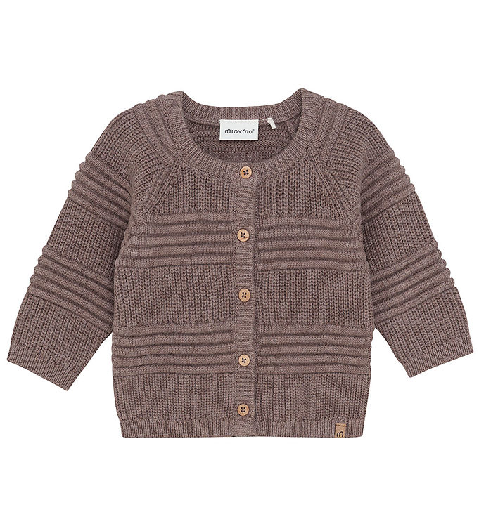 Minymo Cardigan - Strik - Dark Brown Melange