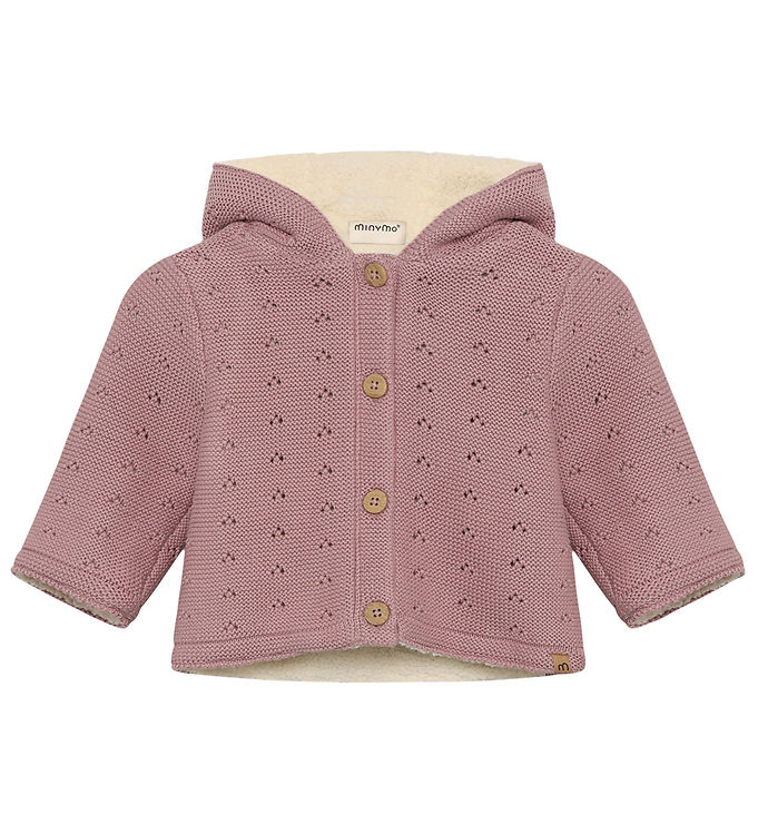 Minymo Cardigan m. Teddy - Woodrose