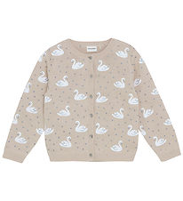 Minymo Cardigan - Strik - AOP - Smoke Gray