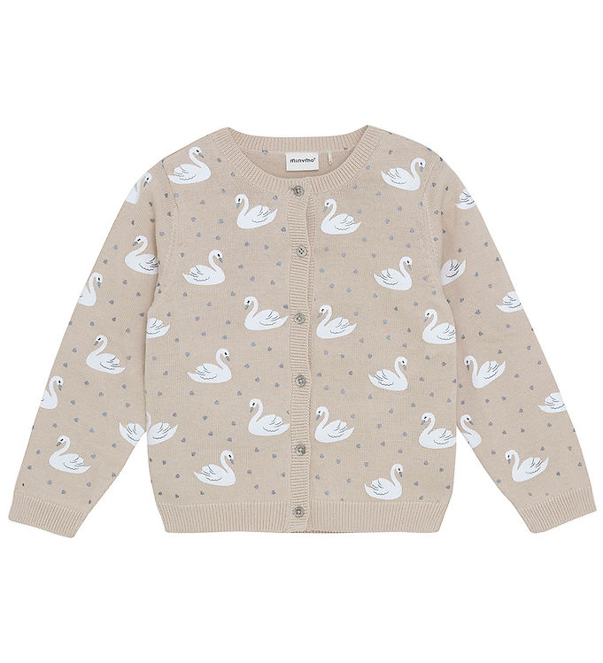 Minymo Cardigan - Strik - AOP - Smoke Gray