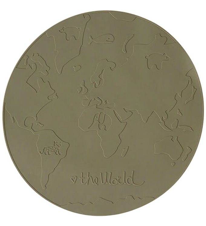 OYOY Dækkeserviet - Silikone - The World - Olive