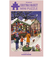 Vissevasse Puslespil - Mini - 10x13 cm - 42 Brikker - Christmas 
