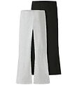 Name It Trousers - 2-Pack - MkfVivii - Light Grey Melange/Black