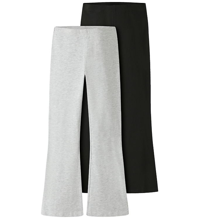 Name It Bukser - 2-pak - MkfVivii - Light Grey Melange/Sort