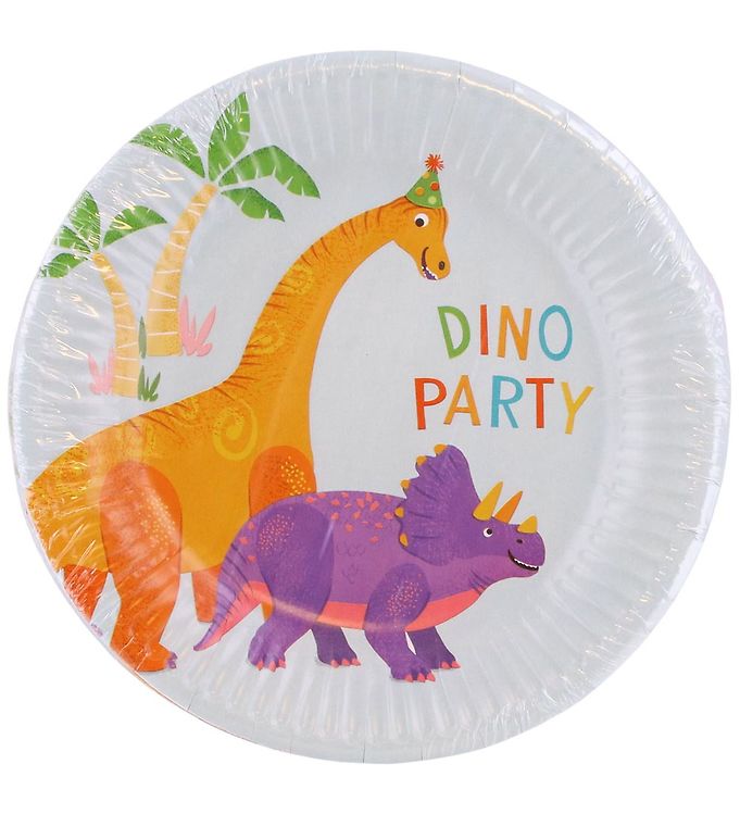Decorata Party Paptallerkner - 8-pak - 19,5 cm - Dino Party