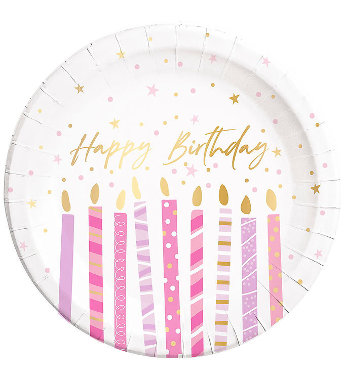 Decorata Party Paptallerkner - 8-pak - 23 cm - Birthday Candles