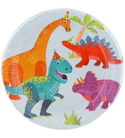 Decorata Party Paptallerkner - 8-pak - 23 cm - Dino Party