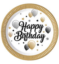 Decorata Party Paptallerkner - 8-pak - 23 cm - Milestone Happy B